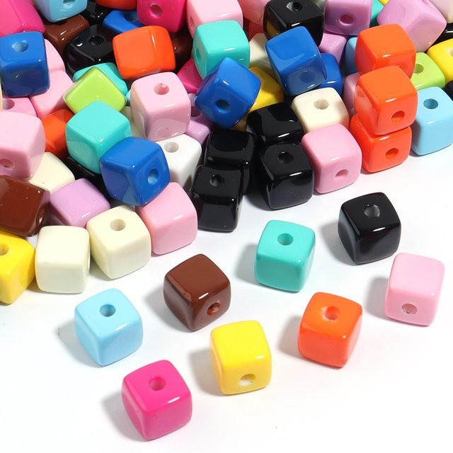 Louleur Perlen, Acryl, Quadratisch, Cube Spacer, 10 Teile/Los - Bild 1