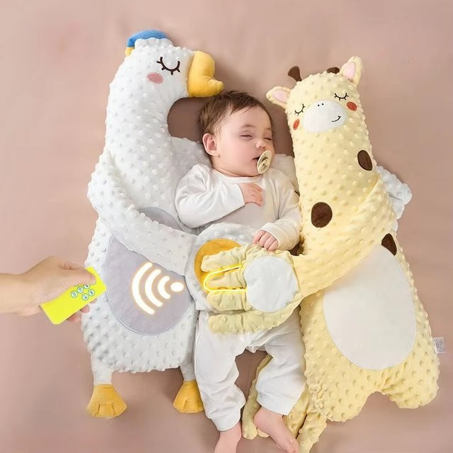 Elektrisches Baby-Schlafkissen für Neugeborene mit beruhigender Klopffunktion und Fernbedienung in Pink - Bild 1