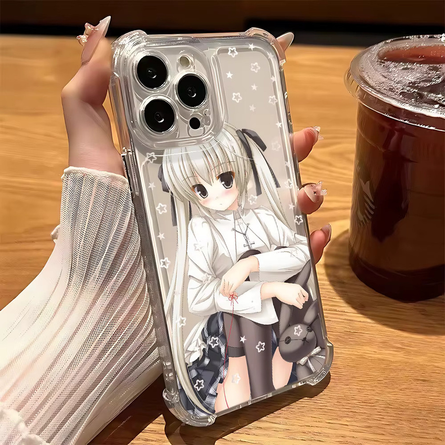 Transparente Handyhülle mit Anime Maid Girl Design für Apple iPhone 11 bis 16 Pro Max sowie weitere Modelle, Anti-Fall Schutzhülle - Bild 2
