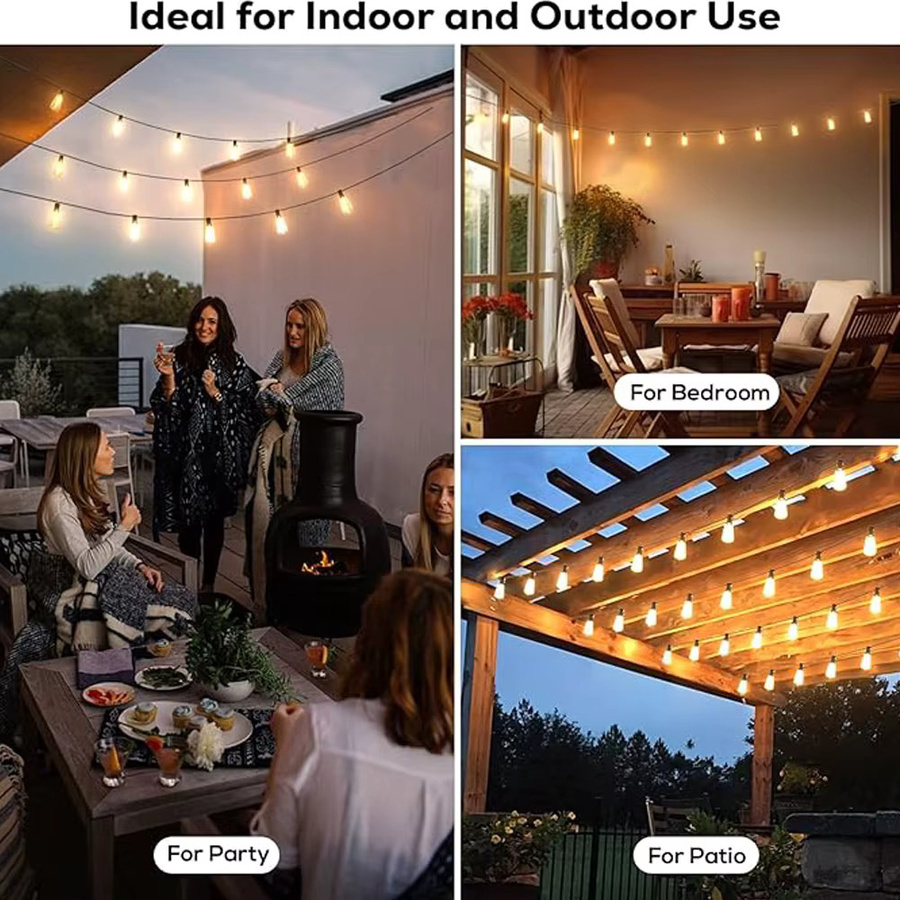 Topdii LED Globe String Fairy Lights ST38, dimmbare transparente Kugellampen für Outdoor und Party - Bild 4