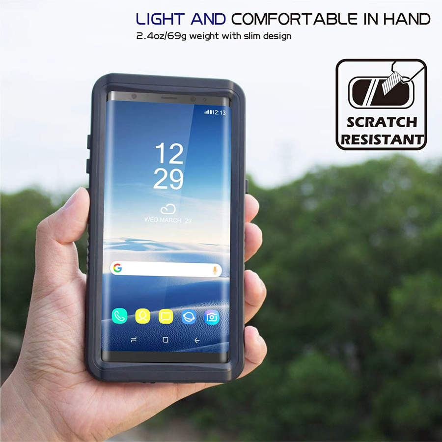Wasserdichte Handyhülle für Samsung Galaxy S26 S25 S23 S22 S21 Ultra S20 S10 S9 Plus mit Displayschutz und Schwimmriemen in Schwarz - Bild 3