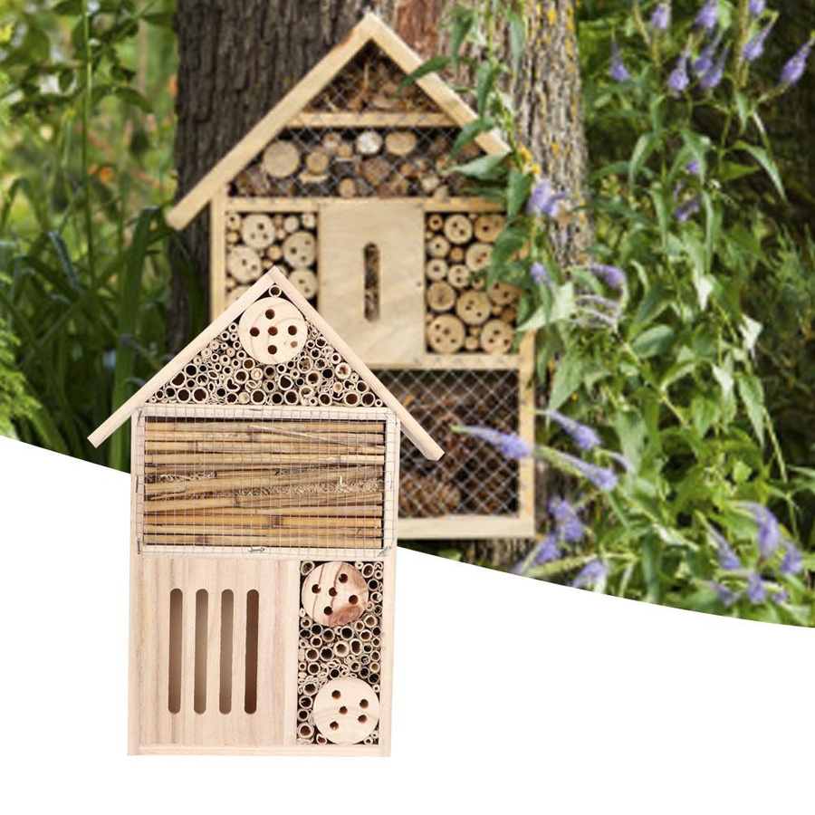 TOMTOP JMS Insektenhaus aus Kerzennussholz in Braun als Nistkasten und Unterschlupf für Bienen im Garten - Bild 5