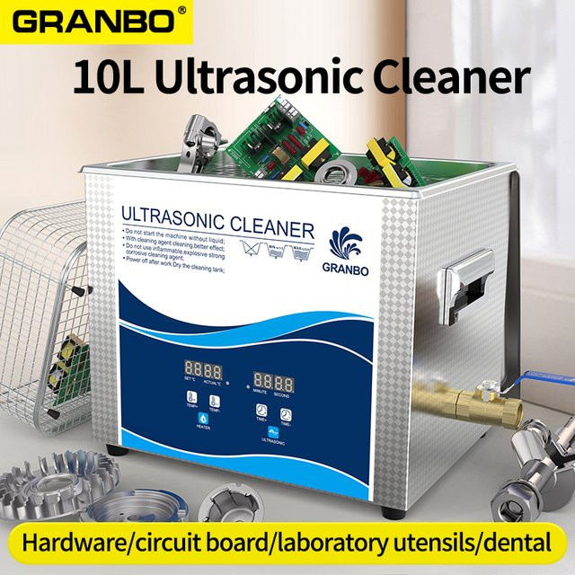 Granbo Ultraschallreiniger aus Edelstahl in Silber mit 10 l Volumen, 40000 Hz Hochfrequenz und digitaler Entgasung - Bild 1