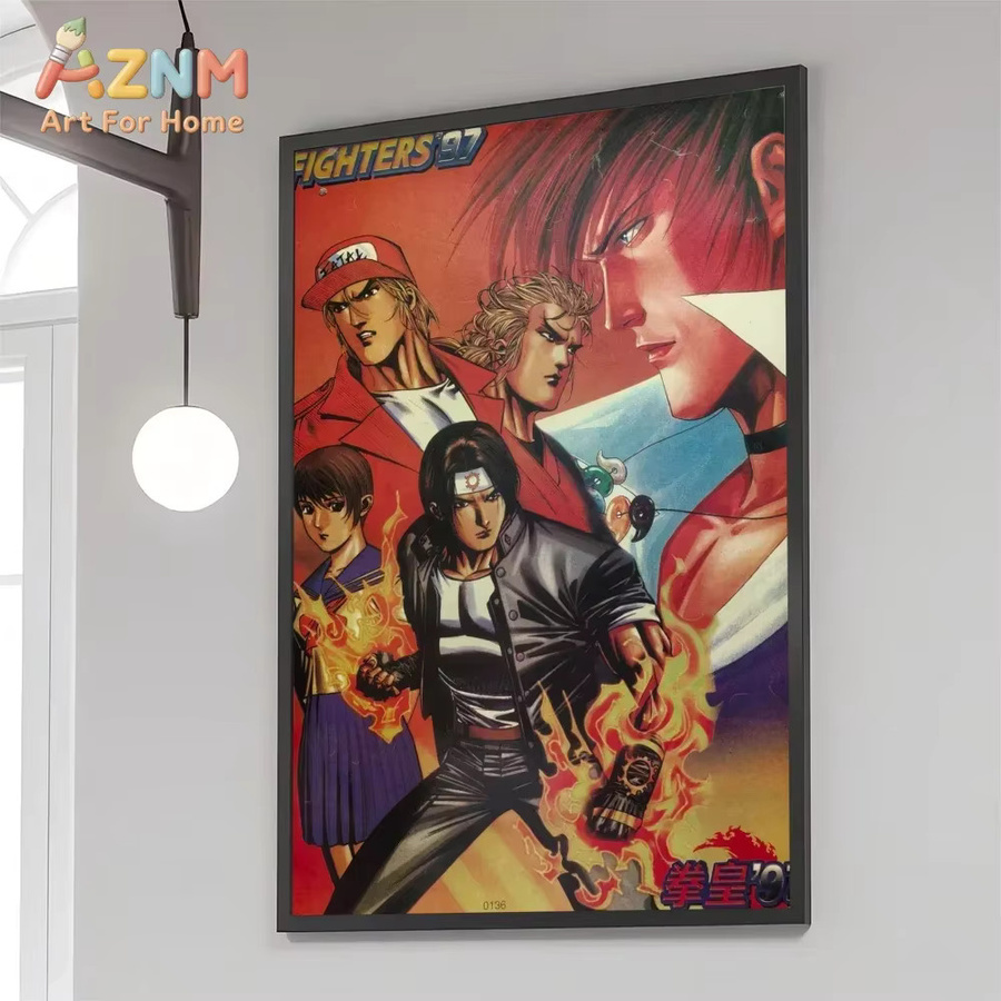 Kayou The King Of Fighters Retro Arcade-Spiele Wandaufkleber aus Kraftpapier, Mehrfarbig - Bild 2