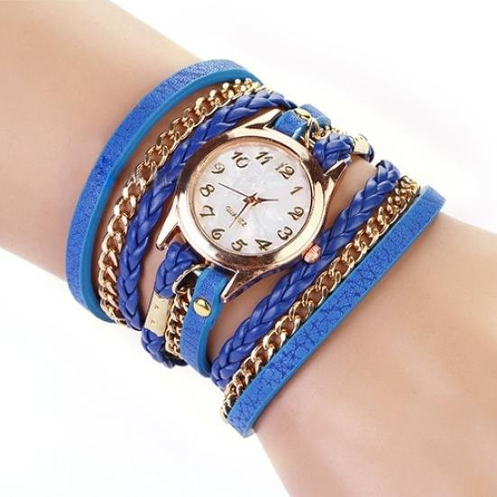 guannuotong Armband, Multilayer, Kunstleder, Legierung, Dark Blue, Damen - Bild 1