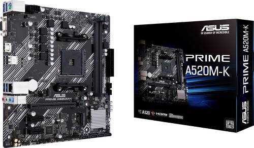 Asus PRIME A520M-K Mainboard mit AMD AM4 Sockel, Micro-ATX Formfaktor, DDR4 Unterstützung und Gigabit LAN in Schwarz - Bild 1