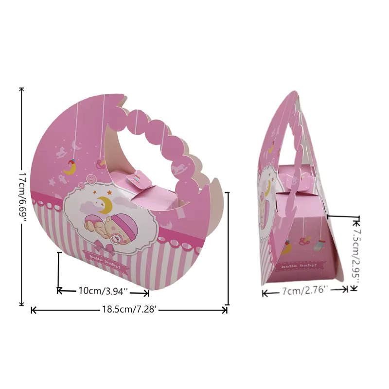 Mondform Candy Box für Kinder und Babypartys als Geschenkverpackung für Hochzeiten, Geburtstage oder Taufen in Blau und Pink - Bild 2