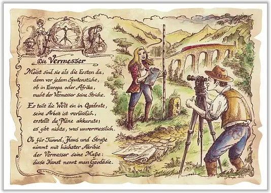 Zunftbild Vermesser als Vintage Paper Poster auf Antikpapier, Mehrfarbig, Breite: 21,0 cm - Bild 1