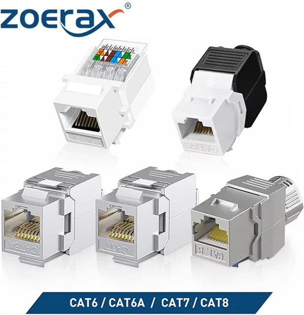 ZoeRax RJ45 Keystone-Buchse CAT8 CAT7 CAT6A werkzeugloser modularer Koppler für Ethernet LAN - Bild 1