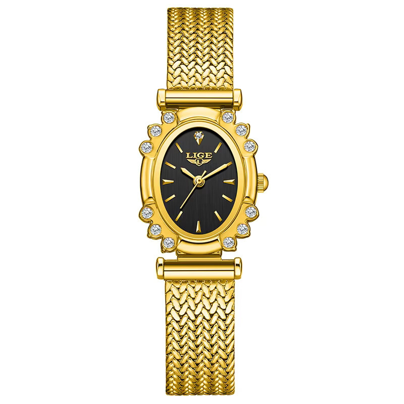 LIGE Armbanduhr Quarz, Gold, Diamant, Damen - Bild 5