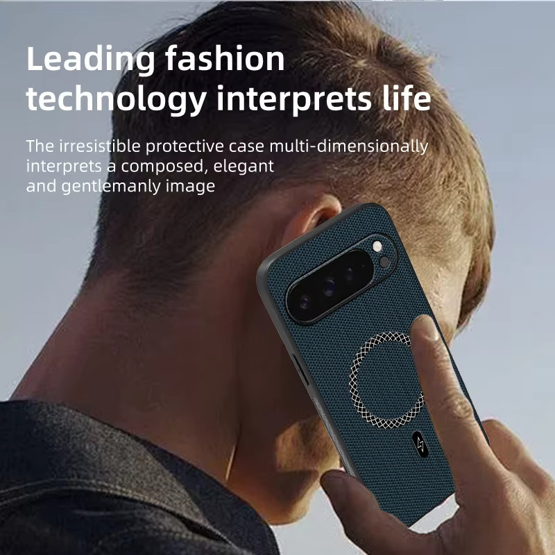 Premium Leder Magnetisches Kabelloses Ladeetui für Google Pixel 11 10 9 8 7 6 A Pro XL in Braun - Bild 4