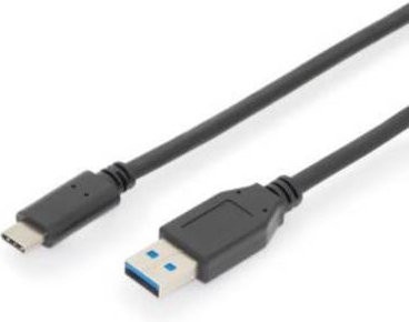 Digitus USB-Kabel USB 3.2 Gen1 mit USB-C Stecker und USB-A Stecker, Schwarz, 1,00 m - Bild 1