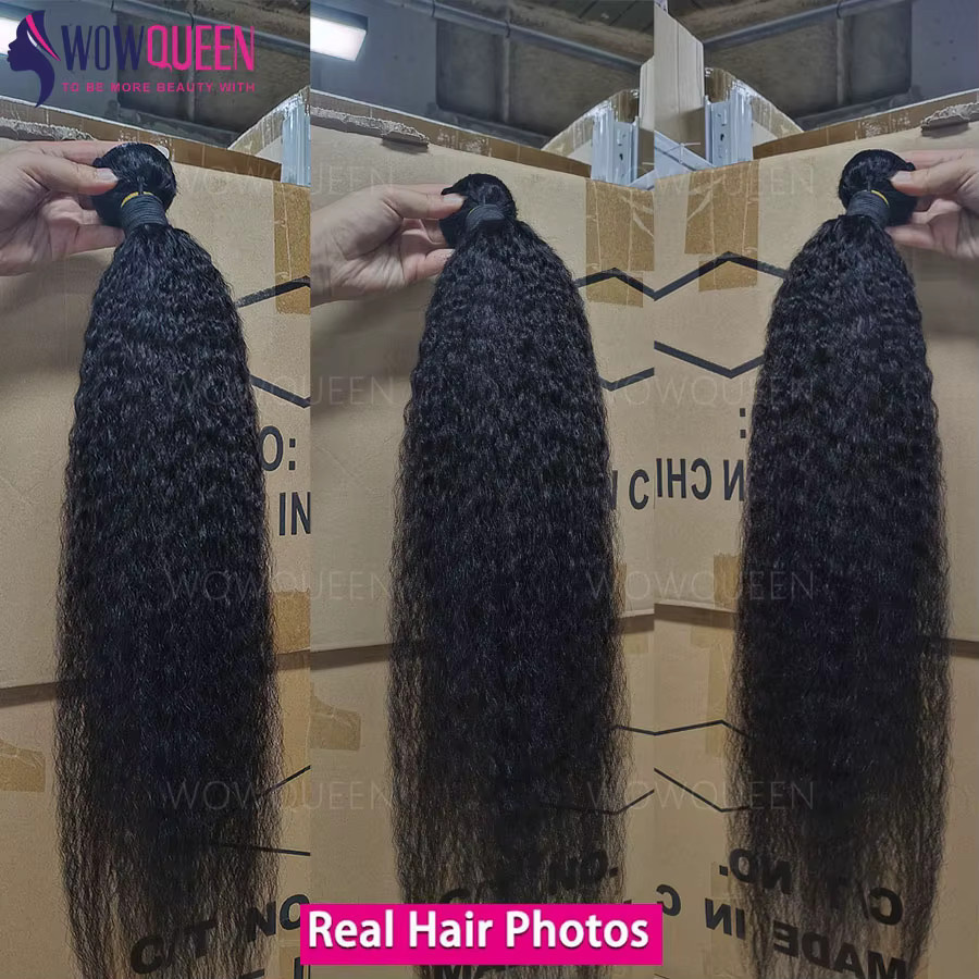 WOWQUEEN Remy Haar Extensions Yaki Gerade, Damen, 30-32 Zoll - Bild 2