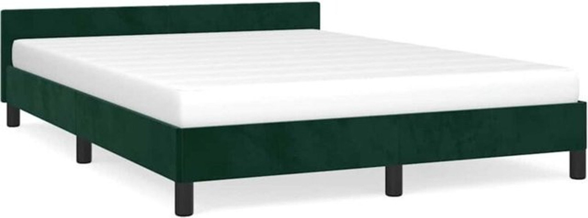 Vidaxl Polsterbett aus Samt in Grün, B/T/H: 140 x 190 cm - Bild 1