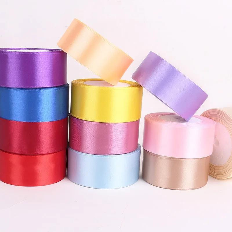 Satinbänder Set für Basteln und DIY, 22 Meter pro Rolle, Breite: 4 cm, Mehrfarbig, 100% Polyester - Bild 2