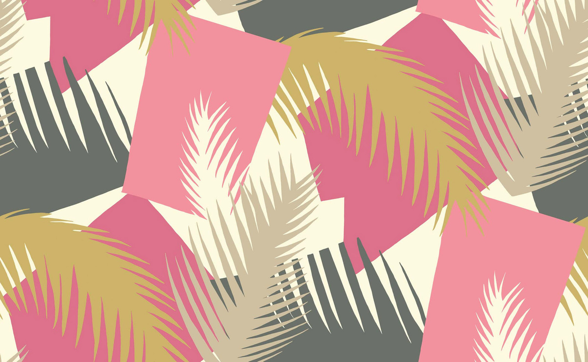 Cole & Son Tapete Deco Palm in Pink mit botanischem und floralem Design - Bild 1