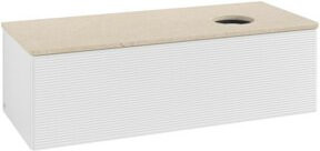 V&B Waschtischunterschrank Antao mit Frontstruktur und Beleuchtung, Farbe: Weiß, B/T/H: 120 x 50 x 50 cm - Bild 1