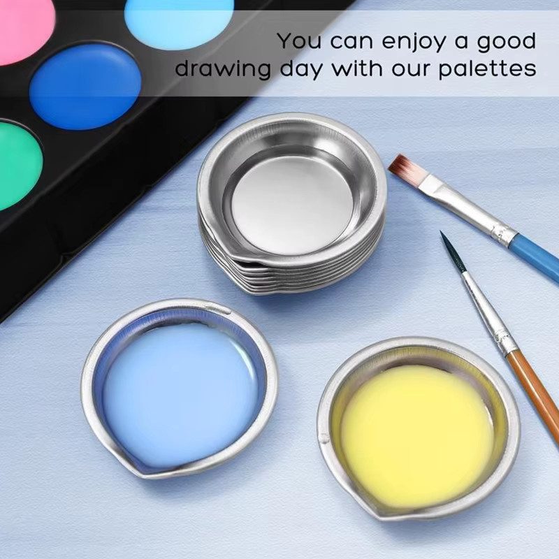 ZYF Ausgießbare Farbpalette aus Edelstahl in Silber für Künstler und DIY-Projekte - Bild 2