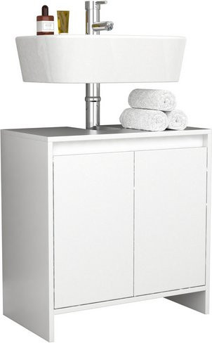 VCM Badezimmer-Unterschrank Malira aus Holz in Weiss, B/T/H: 58 x 33 x 60 cm - Bild 1