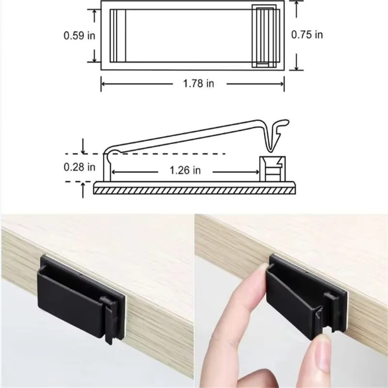 10 Stück Viesrita USB-C Kabel-Organizer in Schwarz, selbstklebende Kabelmanagement-Klemmen und Drahthalter für Zuhause und Büro - Bild 3