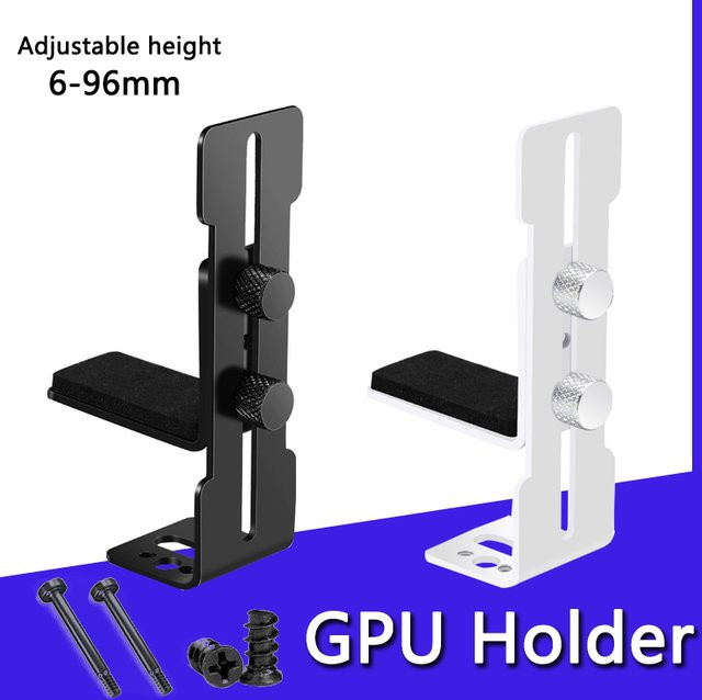 Mythtiger Grafikkartenhalter für Gehäuse in Schwarz mit verschiebbarer GPU-Klammer für 6–96 mm und 12 cm Lüfterposition, geeignet für RTX 4090 und 4080 - Bild 1