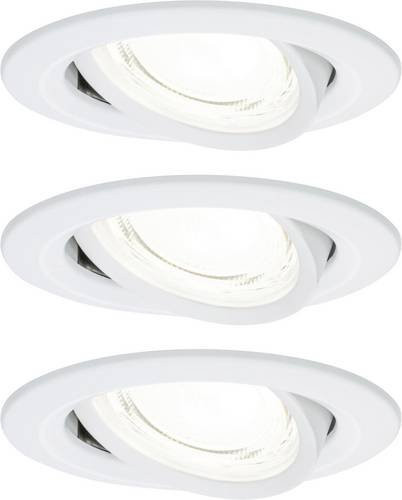 Paulmann Nova Coin LED-Einbauleuchte 3er Set, Weiß, warmweiß, rund, aus Aluminium - Bild 1