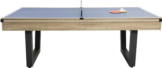 Billardtisch Melian Vente-unique in Schwarz und Naturfarben Hell aus Holz, B/T/H: 213,4 x 111,8 x 78,5 cm - Bild 1