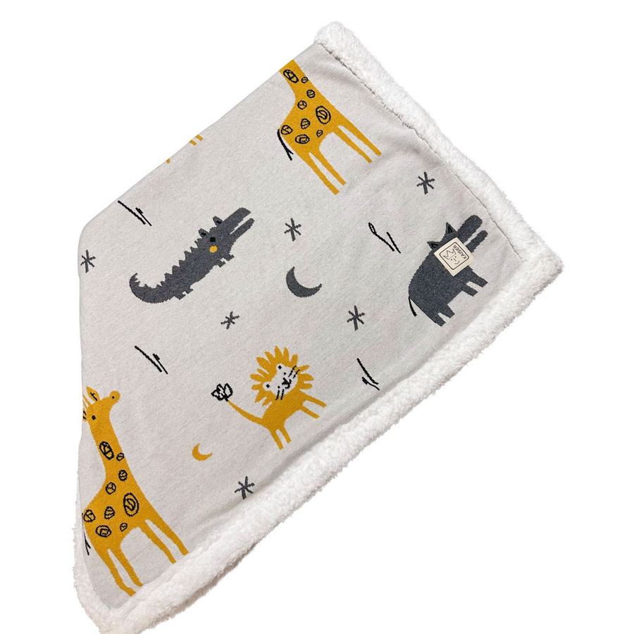 Kaiser Babydecke Zoo Winter in Strickoptik mit kuschelweichem Teddyfleece, Farbe: Multicolour/Beige, B x H: 80 x 100 cm - Bild 1