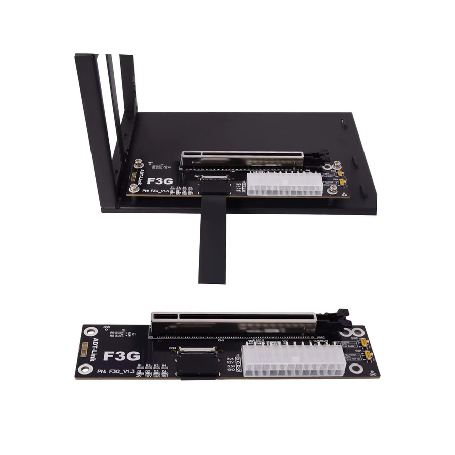 ADT-Link EGPU M.2 NVMe M-Key GPU-Dock PCIe 5.0 X16 Hochgeschwindigkeits-Externe Videografikkarte für F3G Notebook PC Laptop ITX STX Intel NUC, Schwarz - Bild 4