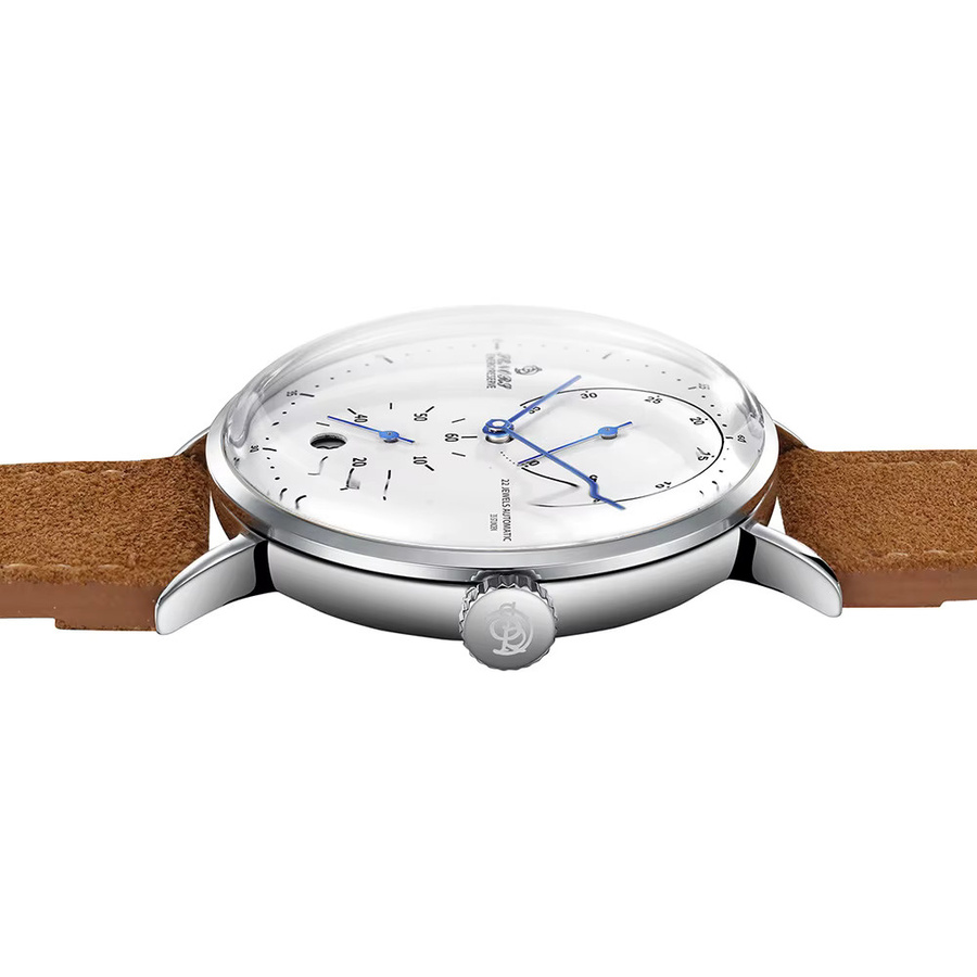 dulunwe Armbanduhr, Automatik, Edelstahl, Leder, Herren, Military Stil - Bild 2