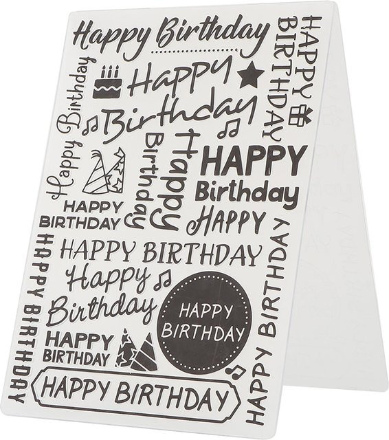 GoolRC Alles Gute zum Geburtstag Prägeordner für DIY Handwerk Scrapbooking und Fotoalbum in Weiß - Bild 1