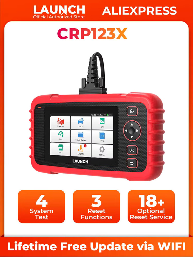 LAUNCH X431 CRP123X OBD2 Diagnosegerät in Rot für Motor, ABS, Airbag und AT-Codierung - Bild 7