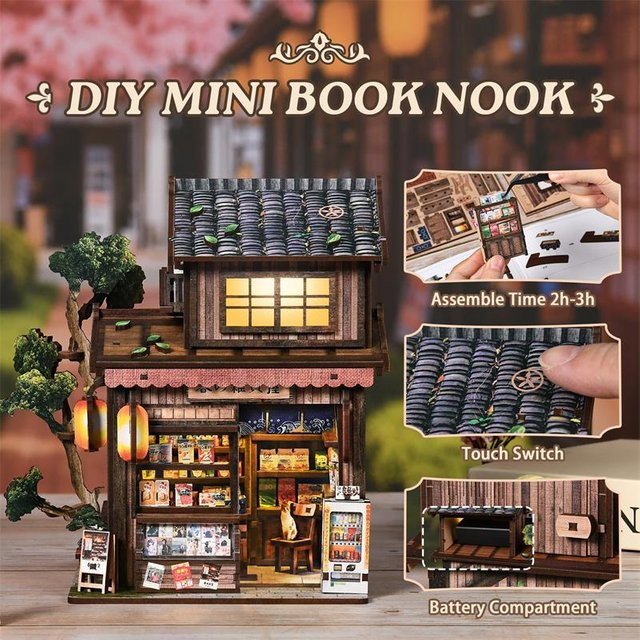 Zuuton Miniatur-Haus Japanischer Lebensmittelgeschäft, 3D Puzzle, mit LED Licht, ab 14 Jahre - Bild 1