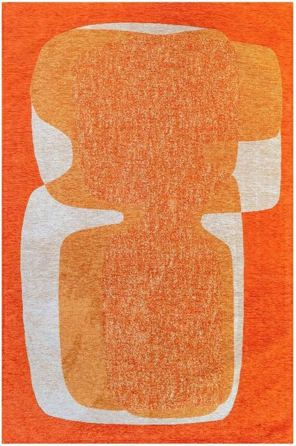 Lola&Moi Teppich Cocktail in Orange und Gold mit geometrischem Vintage-Design, B: 170 cm, T: 240 cm - Bild 1
