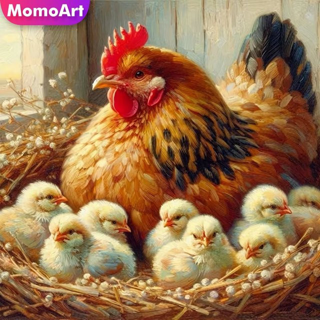 Momoart Diamant-Stickerei Huhn-Tier-Gemälde als DIY-Strass-Diamant-Mosaik in Multicolour, B/B/H: 20 x 20 x 20 cm - Bild 1
