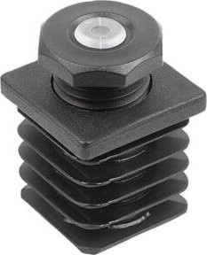 KIPP Justierstopfen mit Gleitschutz Einsatz Form B quadratisch, Farbe Schwarz, Material Polyamid, B/T: 45 x 31 mm - Bild 1