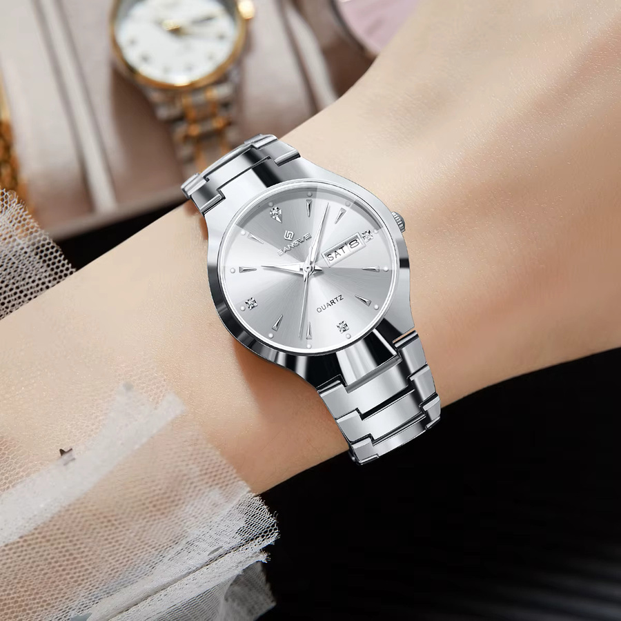 BANGWEI Armbanduhr Quarz, Edelstahl, Silber, Damen, Wochenkalender - Bild 2