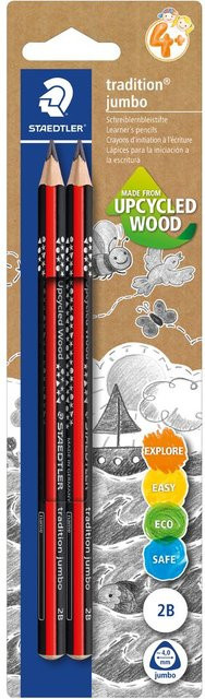 Staedtler Jumbo Bleistift-Set mit Streifen- und Sternchen-Design in Multicolor, 2B Graphit aus Holz - Bild 1