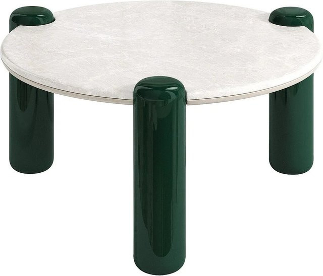 Couchtisch Narodi von Vente-unique in Weiß und Grün aus MDF und Marmor, B/T/H: 90 x 40 x 40 cm - Bild 1