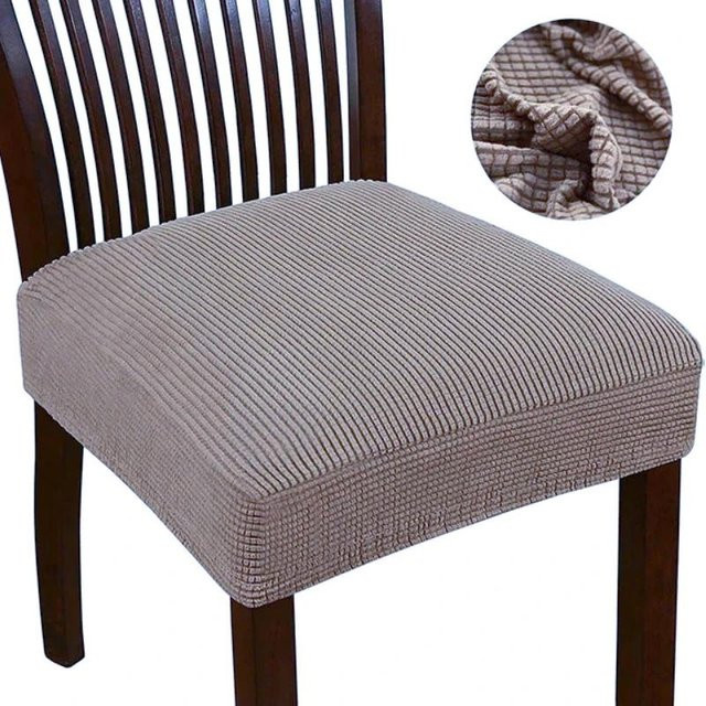 Rutschfester Jacquard-Stuhlbezug in Beige, dehnbarer und waschbarer Sofabezug für Esszimmerstühle - Bild 1