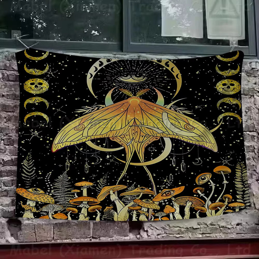 Rastar Party Banner Death Moth Skull Design in Mehrfarbig, Rechteckiges Textil-Hängebanner für Werbung und Dekoration - Bild 5