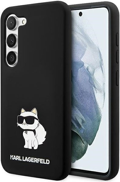 Karl Lagerfeld Silikon Hülle Choupette NFT für Samsung Galaxy S24 S921 in Schwarz - Bild 1