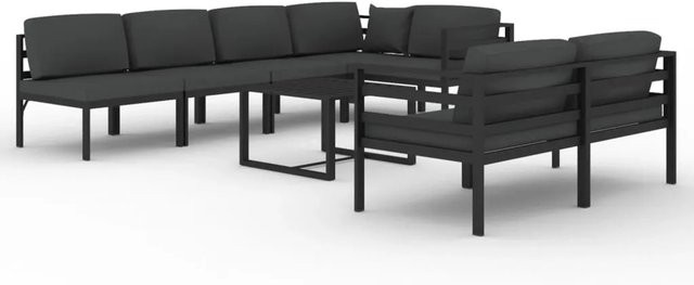 vidaXL 8-tlg Garten-Lounge-Set Modell 6 aus Aluminium in Anthrazit mit Polsterkissen - Bild 1