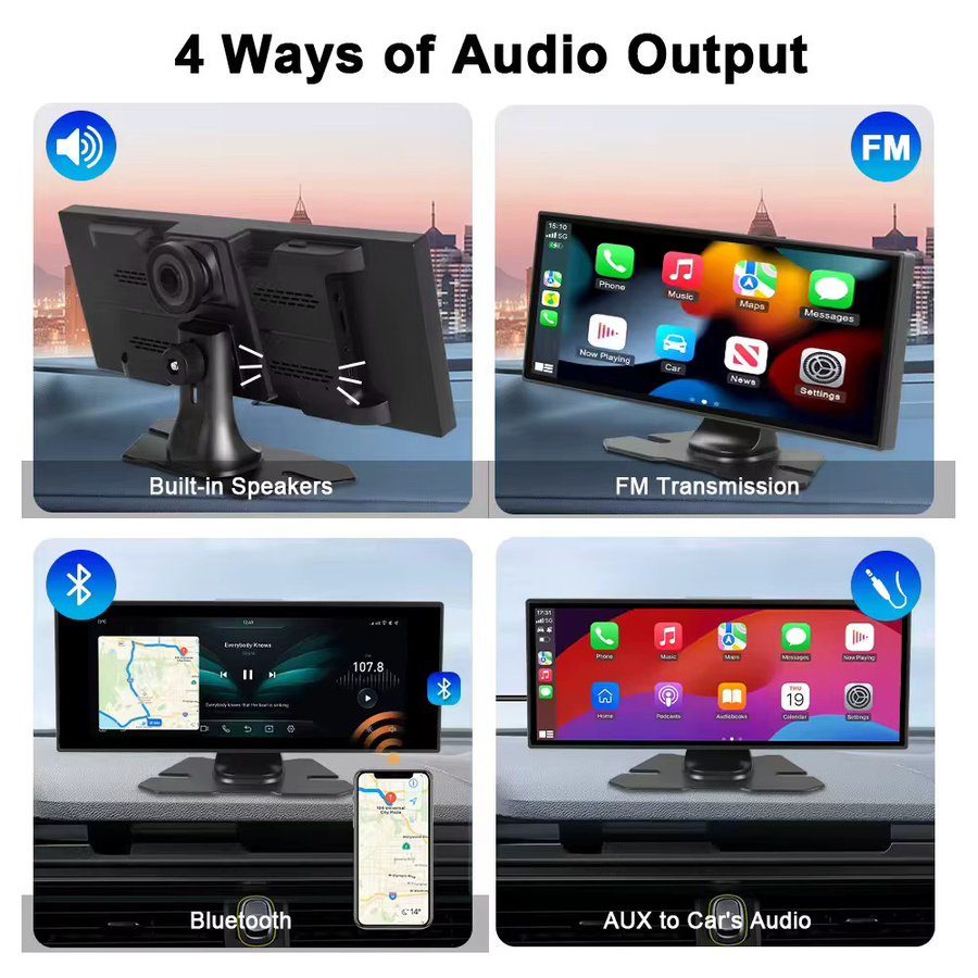 MOCENDO Autoradio mit 11,26 Zoll IPS Touchscreen, CarPlay und Android Auto, Multimedia Video Player in Schwarz mit AUX, USB und Rückfahrkamera - Bild 4