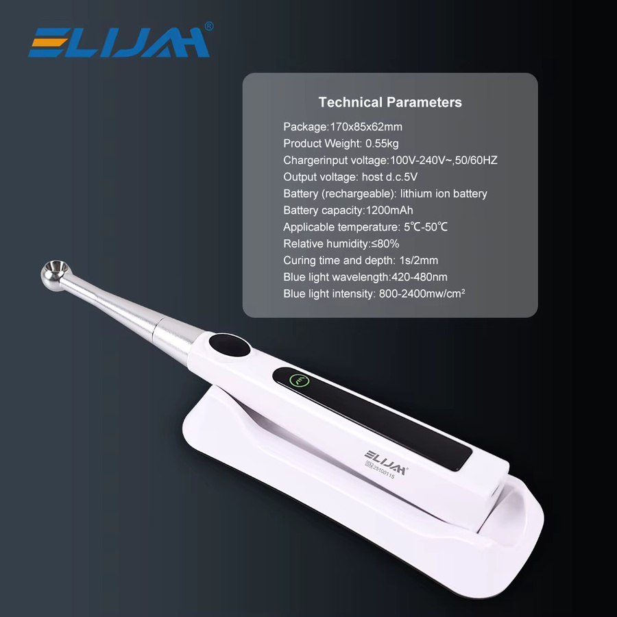 ELIJAH Dental-härtende LED-Lampe kabellos in Weiß mit 800–1400 mW/cm2 für die Zahnmedizin - Bild 5
