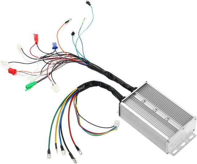 Igeteck Bürstenloser Motorcontroller 1500W Dual-Modus aus Aluminiumlegierung für Elektrofahrräder, Farbe: Weiß/Silber - Bild 1