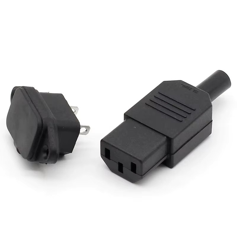 ELECAPITAL 5er Set Stromstecker für Kabelmontage mit IEC 320 C13 Buchse und C14 Stecker, Schwarz, 10A/250V - Bild 2