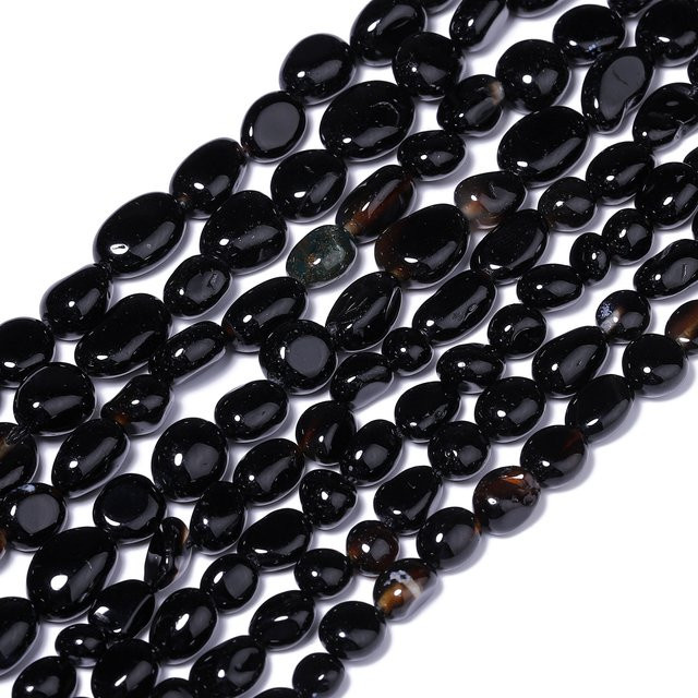 xilitata Naturstein Perlen, Schwarz Onyx, Unisex - Bild 1