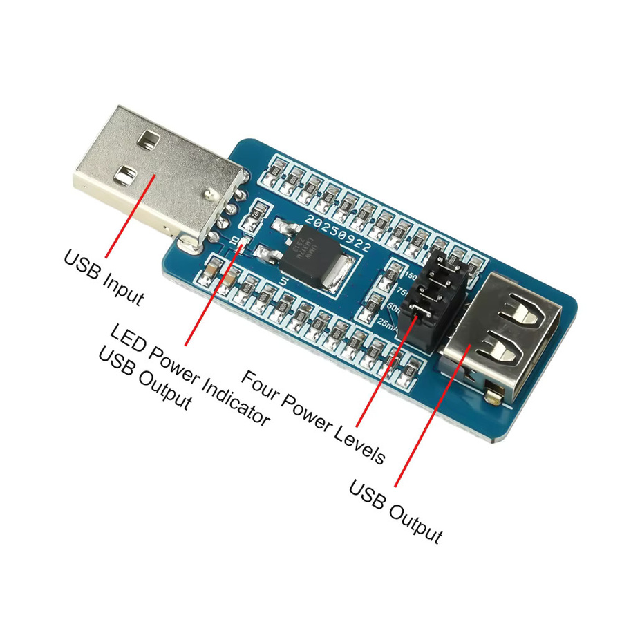 Gaqqee USB A Power Bank Anti-Shutdown-Modul mit umschaltbarem Ausgangsstrom in Blau - Bild 2