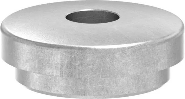 FeNau Stahlkappe aus Edelstahl in Silber für Rohr Ø 42,4 mm mit Bohrung Ø 12,3 mm und leichter Wölbung - Bild 1